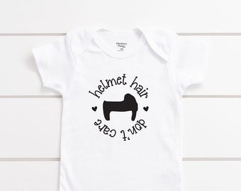 Helmet Hair Don't Care | Cute Baby Outfit for Helmet Day | Baby Gift