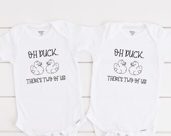 Oh Duck, There's Two Of Us! Infant Bodysuit | Twin Baby Shirt | Twin Shower Gift Idea | Twin Baby Gift