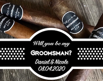 Will You Be my Best Man & Groomsman? | Customized Cigar Labels for Groomsmen Gifts and Groomsmen Proposal