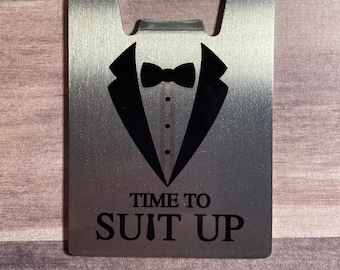 Bottle Opener for groomsmen gift, Usher Gift, Boyfriend, Father's Day Gift, Credit Card Sized Beer Opener