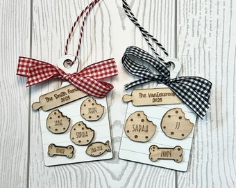 Personalized Cookie Board Ornament, Family Christmas Ornament, Chocolate Chip Cookie Ornament