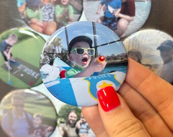 Round Custom Photo Fridge Magnet Gift Set | 2.25" Round Photo Magnets