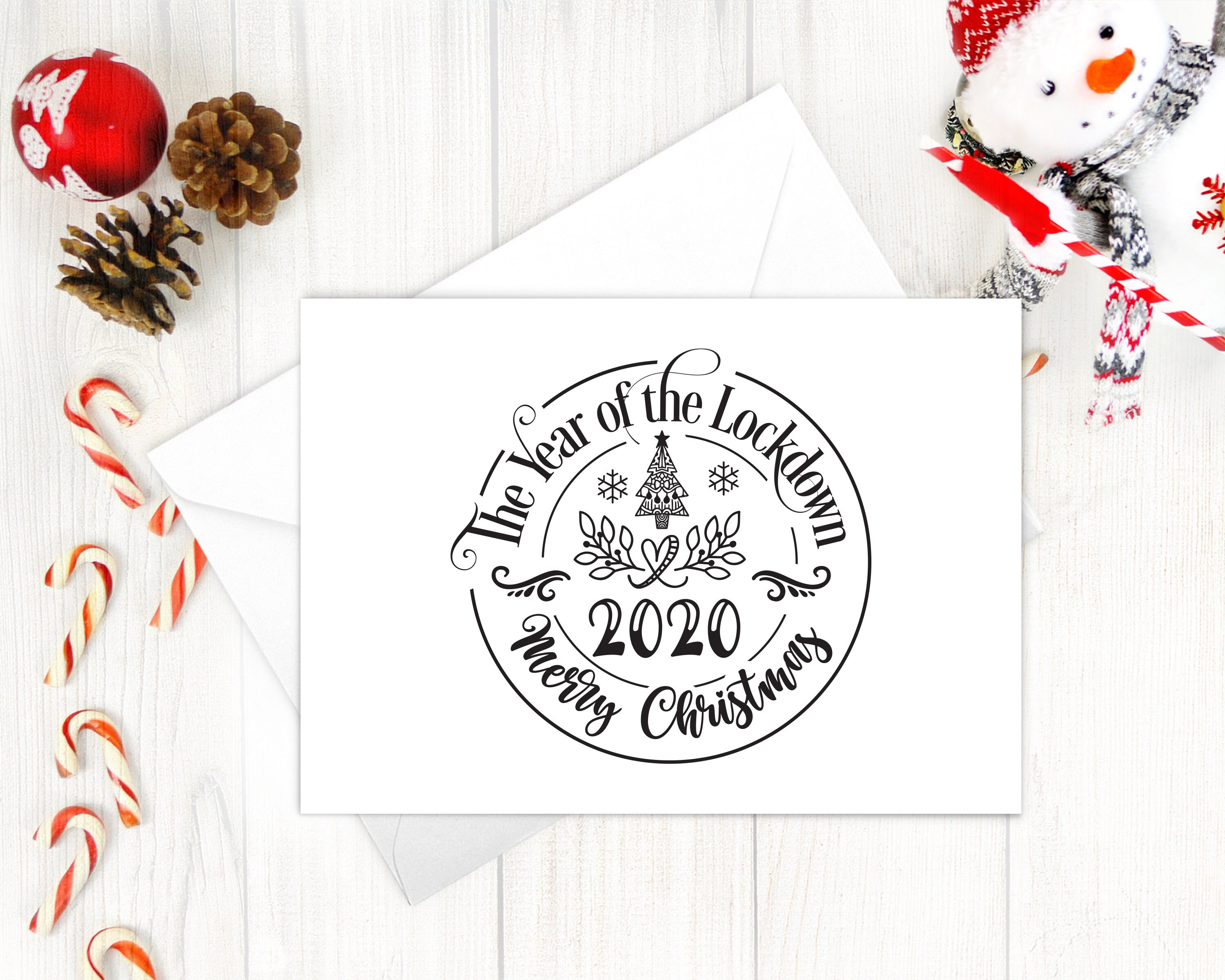 The year of the lockdown 2020 Christmas Card Quarantine Etsy