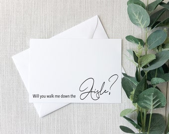 Will you Walk Me Down the Aisle? | Card for Father of Bride | Father of Bride Card | Father of Groom Gift | Step Dad Gift