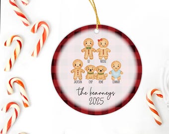 2025 Personalized Family Christmas Ornament | Gingerbread Family