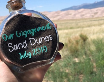 Engagement Sand Keepsake Bottle | Personalized Engagement Keepsake | Vacation Sand Keepsake