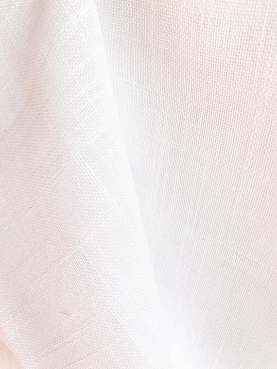 White Linen Fabric White Semi sheer Linen Material Sold by the