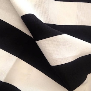 Pair of Black and White Striped Curtains, Lining Included With Pencil Pleat  Drapes