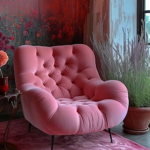 Pink Velvet Fabric (Fabric Only, Not Armchair) , Soft Candy Velvet Fabric By The Yard