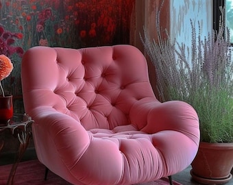Rivestimento in velluto, SOLO TESSUTO, Tessuto decorativo rosa, Mobili non inclusi