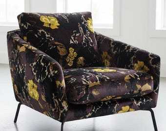 Tapicería de terciopelo, SOLO TELA, Tela con decoración floral, Muebles no incluidos