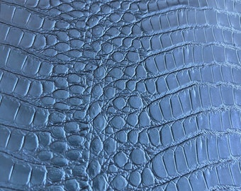 Croco Leatherette Upholstery in Metallic Blue, High Grade Leatherette