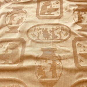 Stunning Fabric With Ancient Greek Design,  Gold Fabric For Curtains and Upholstery