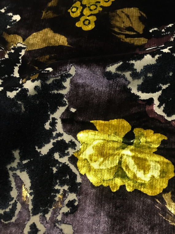 Luxury Velvet for Curtains and Upholstery Floral Velvet | Etsy