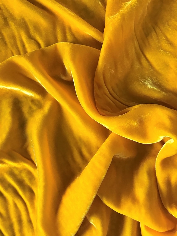 Yellow Silk Velvet Fabric 1/2 yard Yellow Velvet Fabric By Etsy