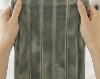 Mint Ribbed Velvet Upholstery Fabric, Eco-Friendly, 55" Wide, Furniture Not Included