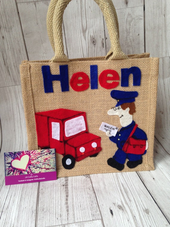 Personalised Handmade Postman Pat Jute Bag Etsy UK