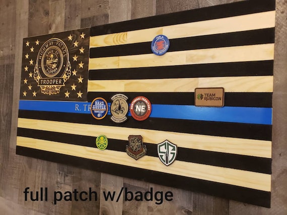 Patch Panel, Thin Blue Line American Flag. 