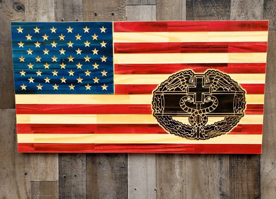 CMB. Combat Medical Badge American Rustic Flag - Etsy