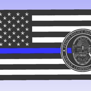 Frisco police department thin blue line Subdued American flag