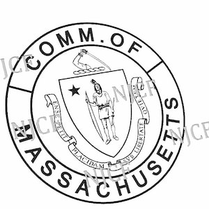 Massachusetts State Seal SVG, MA police badge seal, Mass state logo