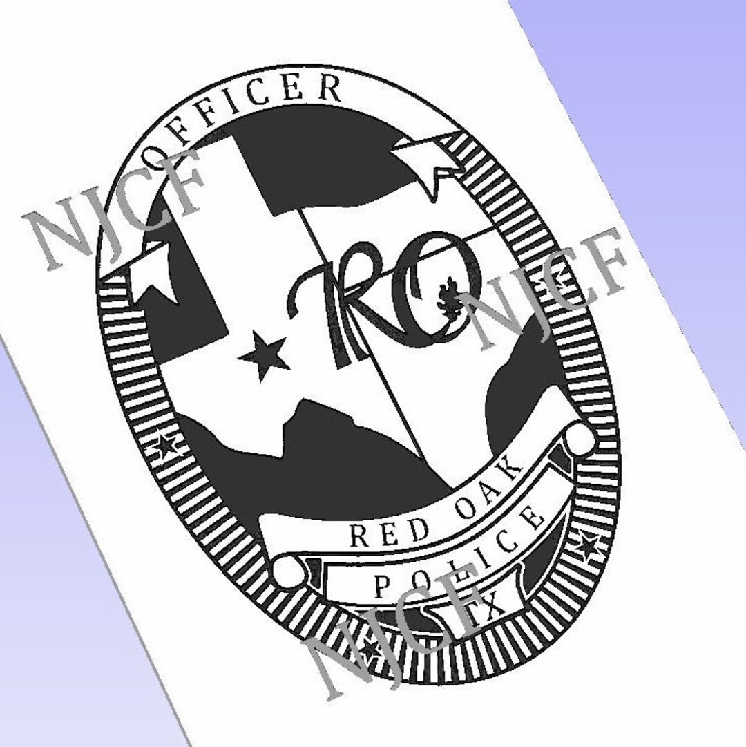Red Oak Texas Police Badge SVG, Logo Badge Etsy