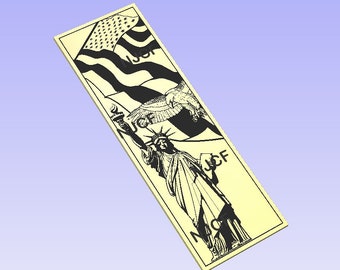 Freiheitsstatue, Adler und Amerikanische Flagge SVG und DXF