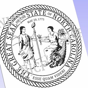 North Carolina State Seal SVG, NC police badge seal