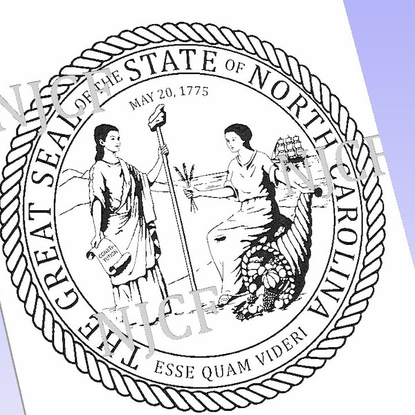 North Carolina State Seal SVG, NC police badge seal