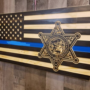 Fresno County probation thin blue line Subdued American flag