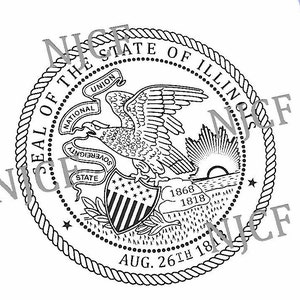 Illinois State Seal SVG, Illiois police badge seal