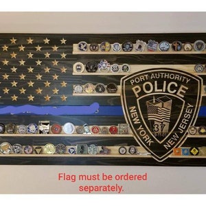 Challenge coin holder, add on, Flag must be ordered separately, Thin blue line flag, Military challenge coin holder, police coin holder
