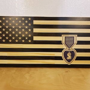 Purple heart subdued American flag.