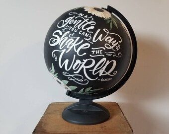 Change the World Hand-Painted Globe