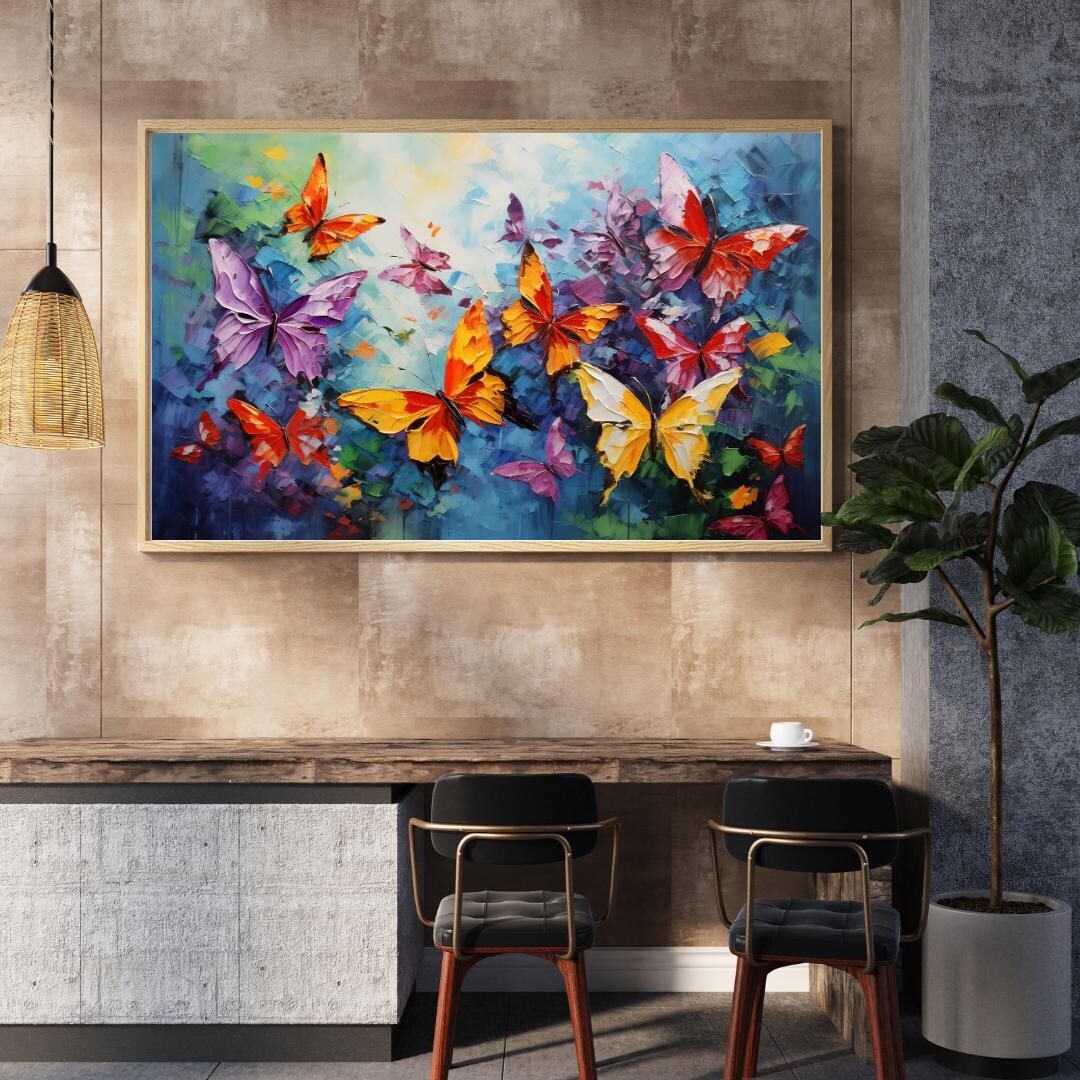 Colorful Butterfly Wall Art Print | Modern Nature Canvas & Fine Art - Etsy