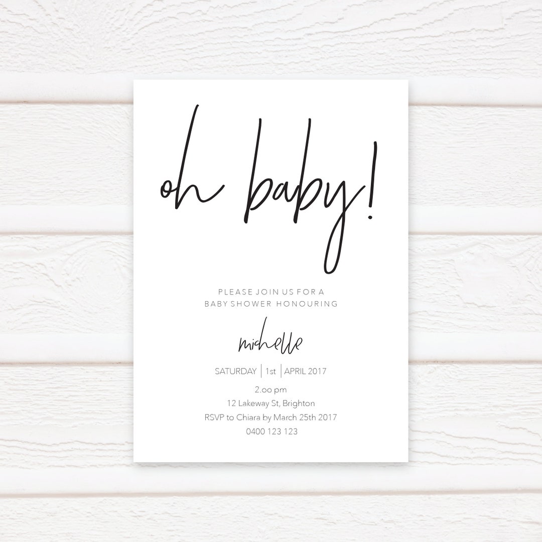 Printable Baby Shower Invite Baby Shower Printable Invite Etsy
