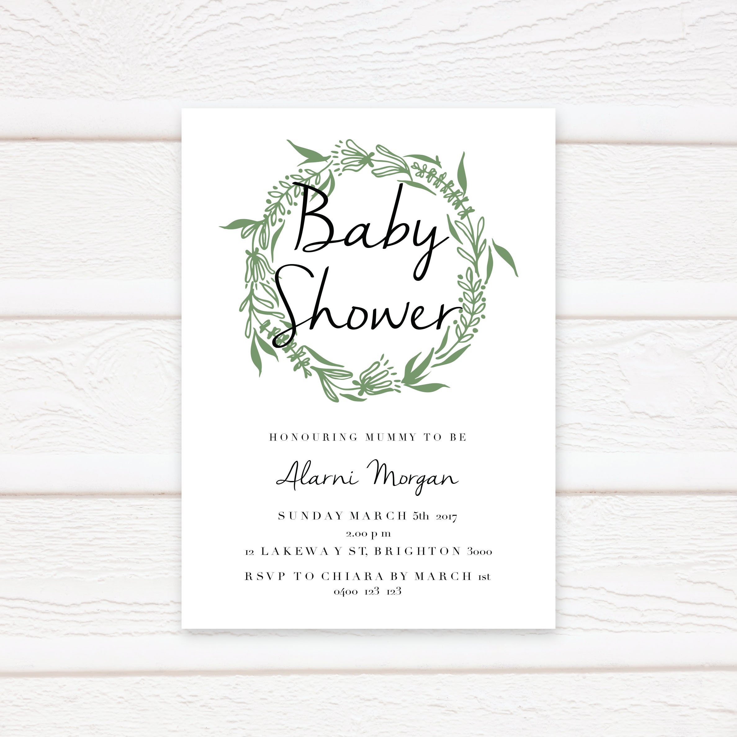 Baby Shower Invitation Printable Baby Shower Invitation Baby Etsy