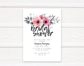Floral Bridal Shower Invitation, Printable Bridal Shower Invitation, Bridal Shower Invites, Kitchen Tea