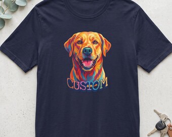 Personalized Labrador Retriever Shirt with Dog Name, Colorful Custom Lab Tee