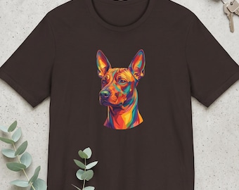 Colorful Xoloitzcuintli Dog Portrait T-Shirt, Mexican Hairless Breed Tee
