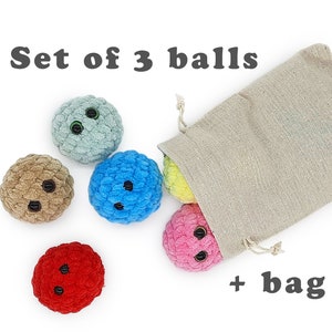 Mini worry pets Set of 3 anxiety toys Plush stress relief ball Pleasant to touch decor