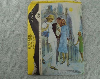McCall's Sewing Pattern 2794 Dress Tunic Pants from 1971 size 10