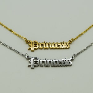 Gold necklace deals that says princess