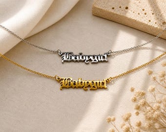 Babygirl Name Necklace, Stainless Steel Chain