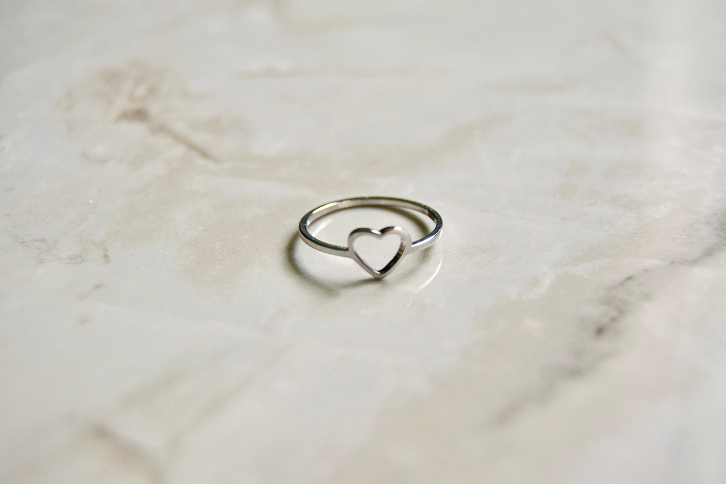 Dainty Heart ring Silver Gold heart ring delicate ring | Etsy