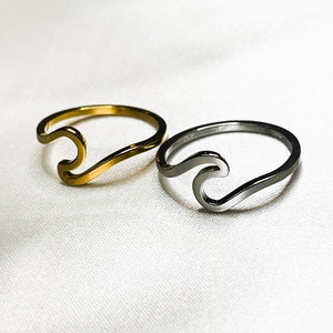 Dainty wave ring, ocean wave ring, delicate ring,  tiny waves ring, minimal wave ring, trendy ocean waves ring, wave ring