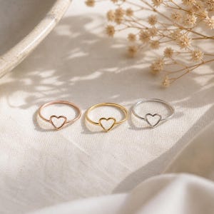 Dainty Heart Ring, Stainless Steel, Minimalist Style