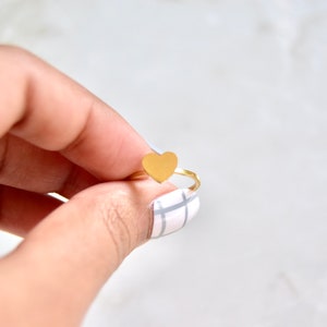 Personalized Ring, Simple Heart Ring, Heart Rings, Personalized Heart ...