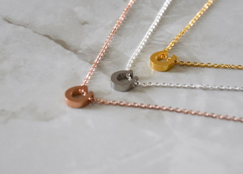 dainty horse shoe Tiny Horseshoe Necklace on Dainty gold and silver horseshoe necklace Rose gold horseshoe necklace Delicate Chain