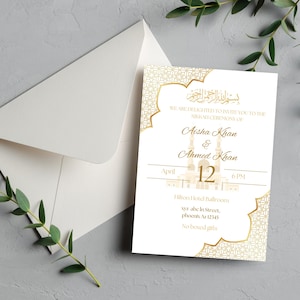 Customizable Nikkah Invitation Digital Download, Nikkah Party Invitation, Muslim Nikkah Invite